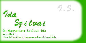 ida szilvai business card